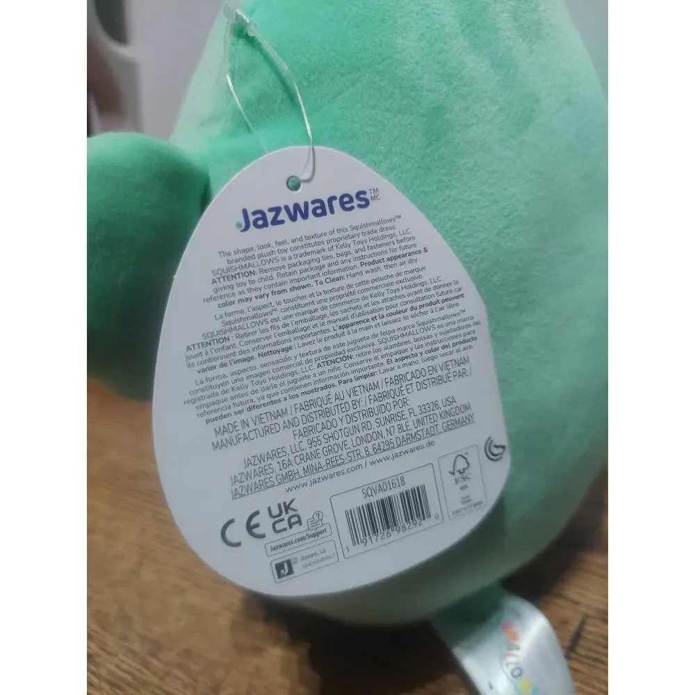 Squishmallows Valentine’s Day Jenae the Cactus 8” Plush Bandana Pink Heart NWT